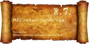 Münster Terézia névjegykártya